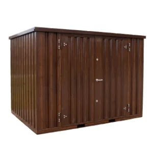 Holzimitatcontainer 3 x 2 Meter – mit Doppeltür an der Längsseite-Neu